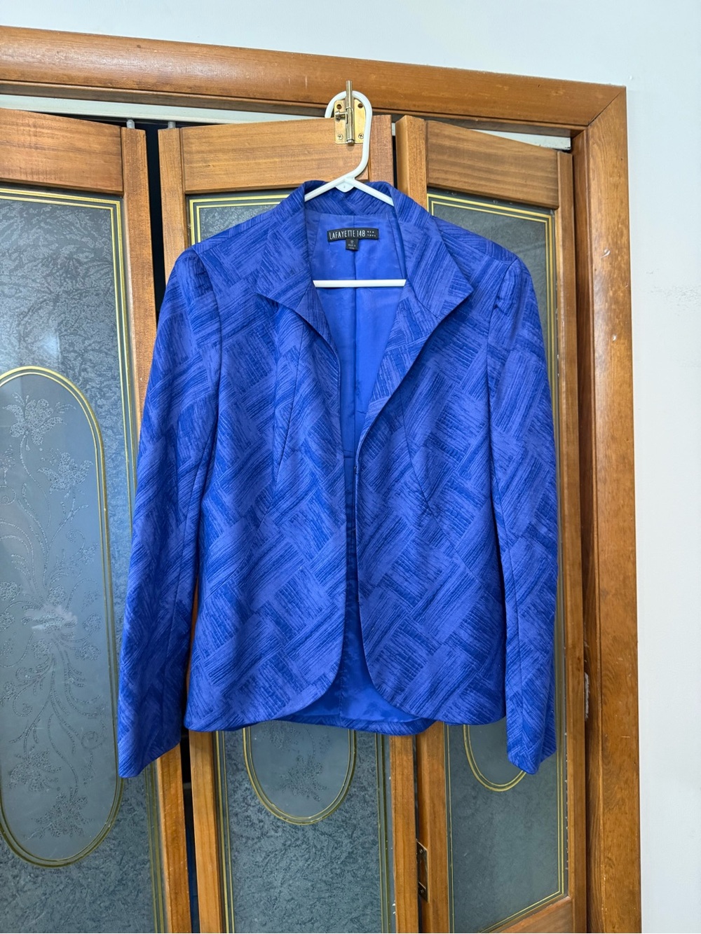 LAFAYETTE 148 Blue Textured Women's Blazer Jacket, EUC